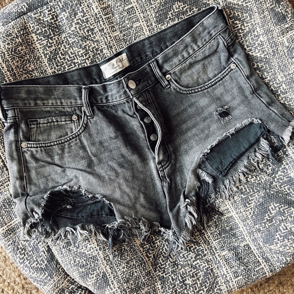 FreePeople distressed denim shorts